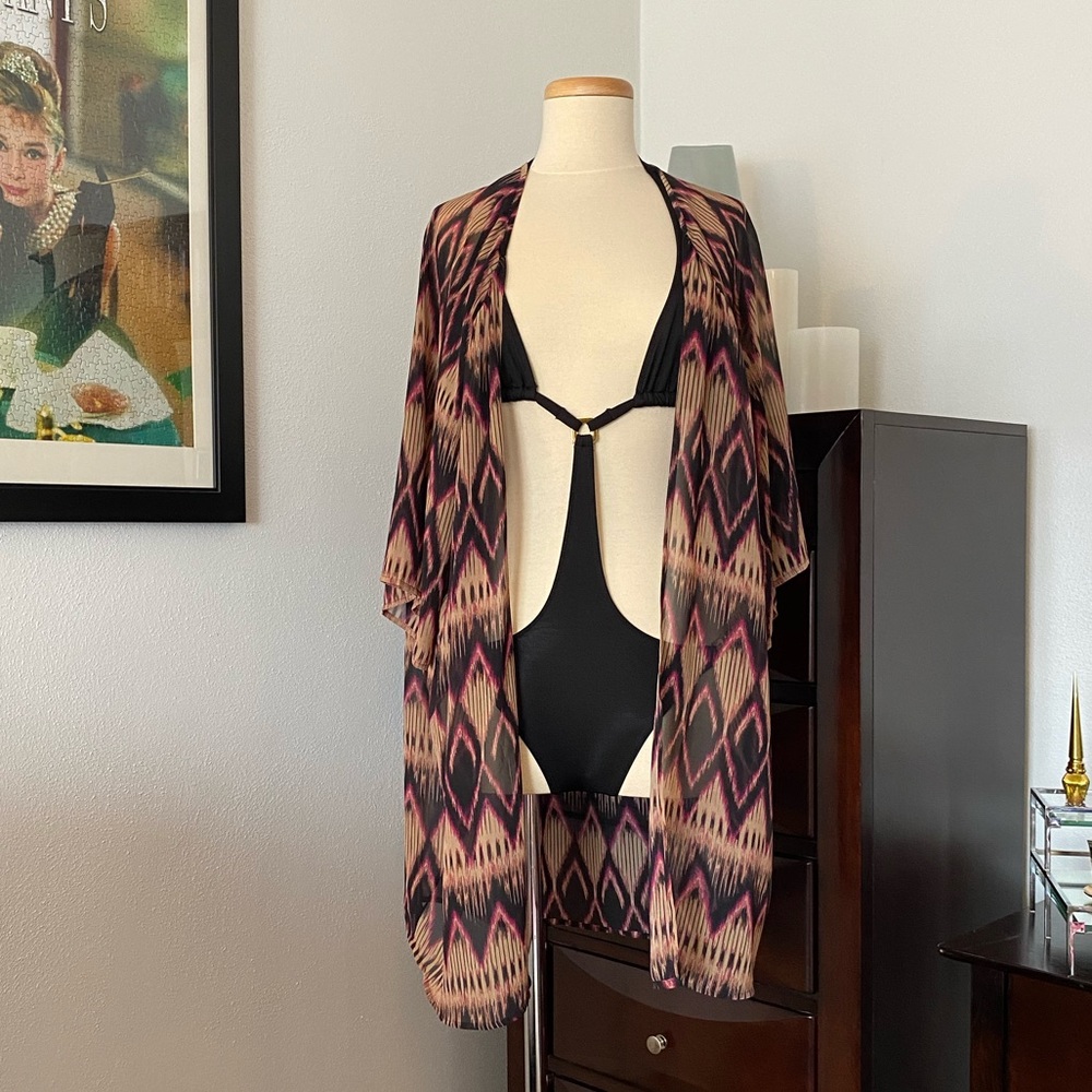 Express OSFM long open sheer cover up